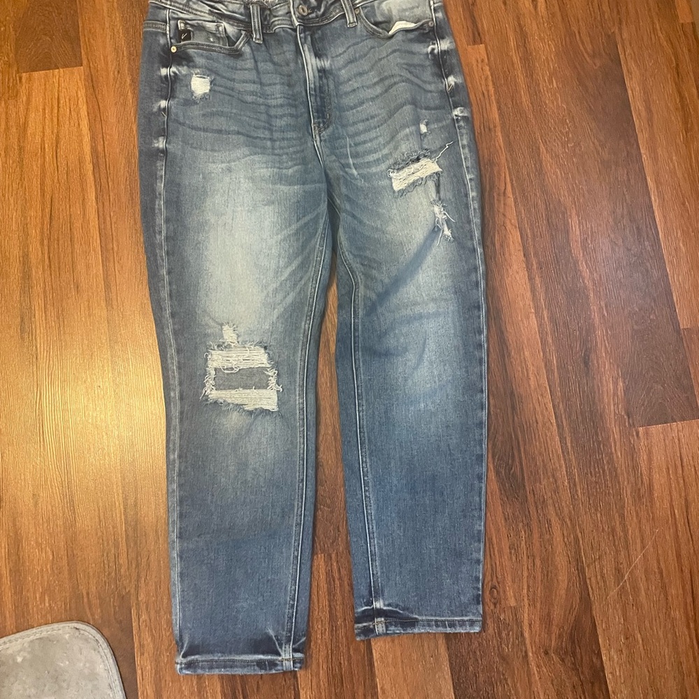 KanCan Blue Skinny Jeans with Distressed Details